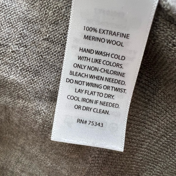 Light brown 100% merino wool Open Front Women's Sweater - Picture 4 of 4